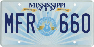 MS license plate MFR660