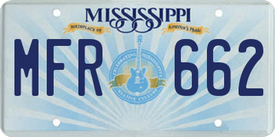 MS license plate MFR662