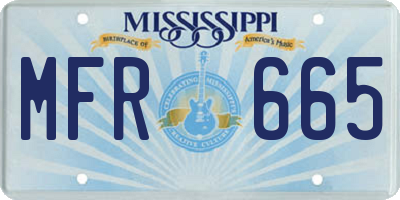 MS license plate MFR665