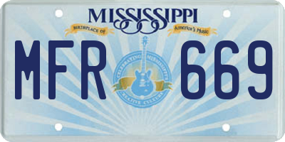 MS license plate MFR669