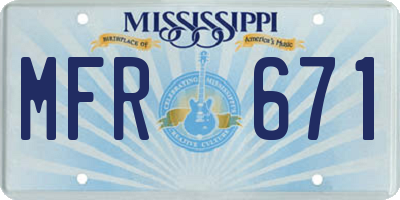 MS license plate MFR671