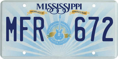 MS license plate MFR672