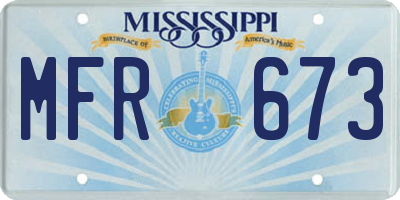MS license plate MFR673