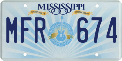 MS license plate MFR674
