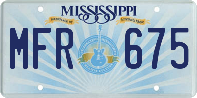 MS license plate MFR675