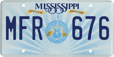 MS license plate MFR676