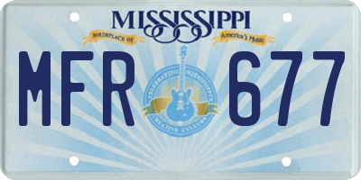 MS license plate MFR677