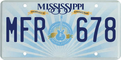 MS license plate MFR678