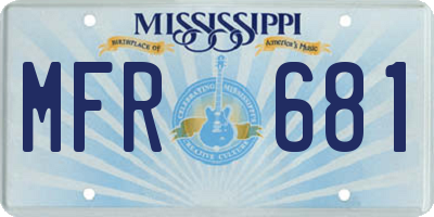 MS license plate MFR681