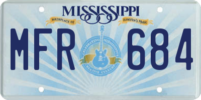 MS license plate MFR684