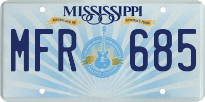 MS license plate MFR685