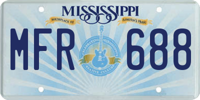MS license plate MFR688