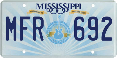 MS license plate MFR692