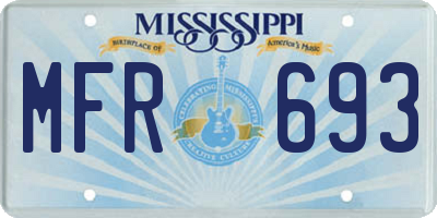 MS license plate MFR693