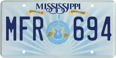 MS license plate MFR694