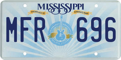 MS license plate MFR696
