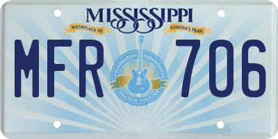 MS license plate MFR706