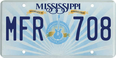 MS license plate MFR708