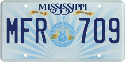 MS license plate MFR709