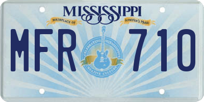 MS license plate MFR710