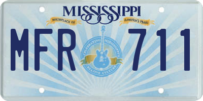 MS license plate MFR711