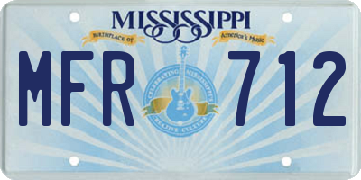 MS license plate MFR712