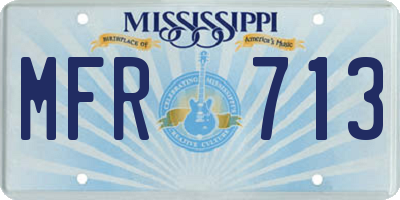 MS license plate MFR713
