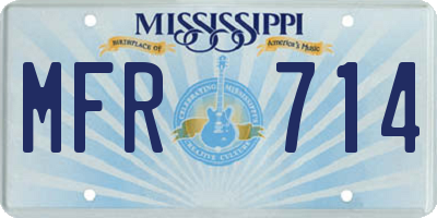 MS license plate MFR714