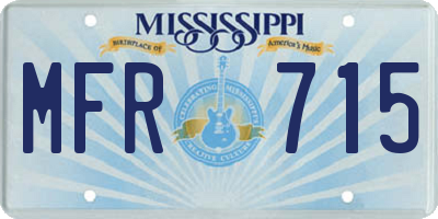 MS license plate MFR715