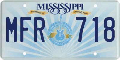 MS license plate MFR718