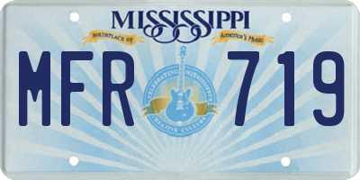 MS license plate MFR719