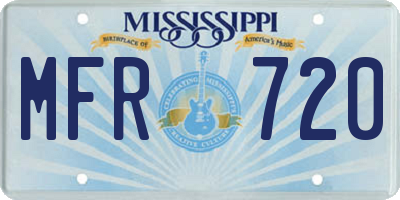 MS license plate MFR720