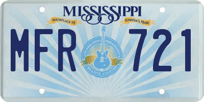 MS license plate MFR721