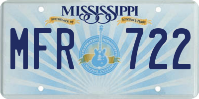 MS license plate MFR722