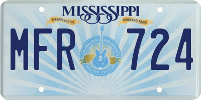 MS license plate MFR724