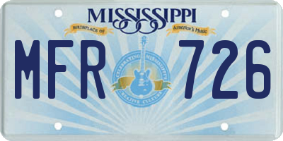 MS license plate MFR726