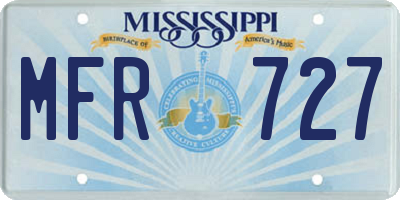 MS license plate MFR727