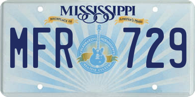 MS license plate MFR729