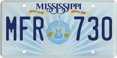MS license plate MFR730