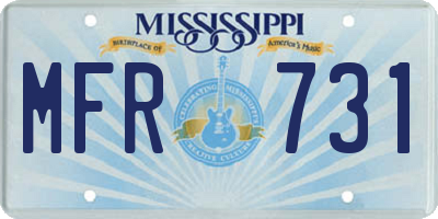 MS license plate MFR731