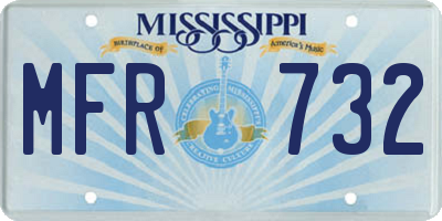 MS license plate MFR732
