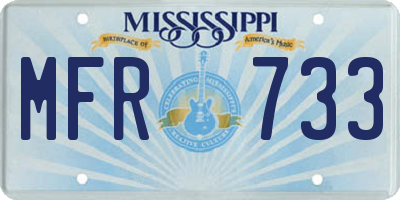 MS license plate MFR733
