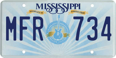 MS license plate MFR734