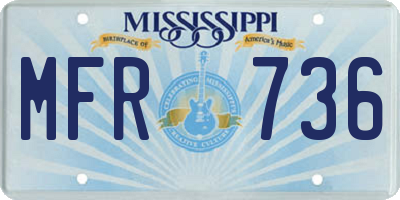 MS license plate MFR736