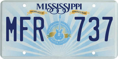 MS license plate MFR737