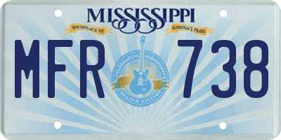 MS license plate MFR738
