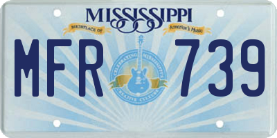 MS license plate MFR739