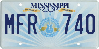 MS license plate MFR740