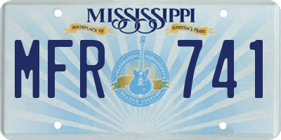 MS license plate MFR741