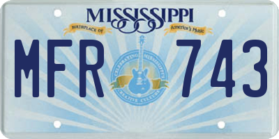 MS license plate MFR743